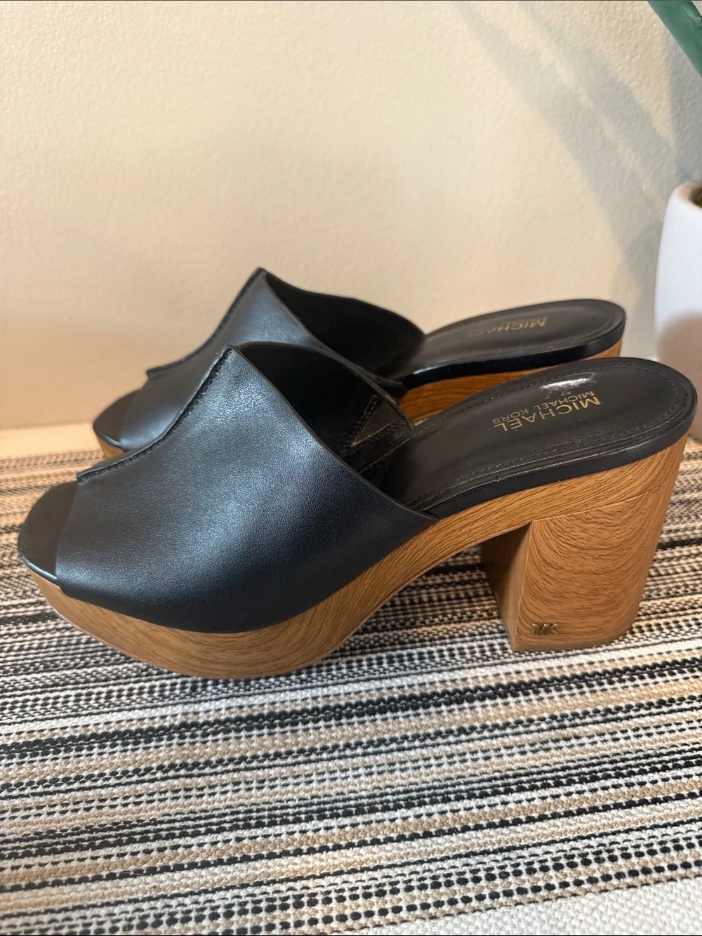 Michael Kors Aldrich Mule Leather Open Toe Clog Size 8.5